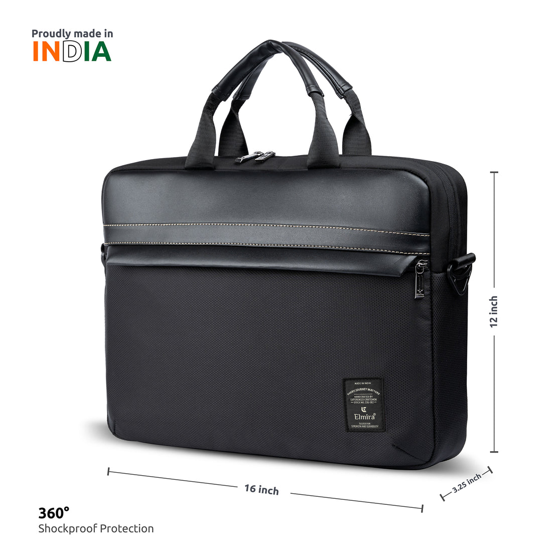 Black Elmira Solace Laptop Messenger Bag