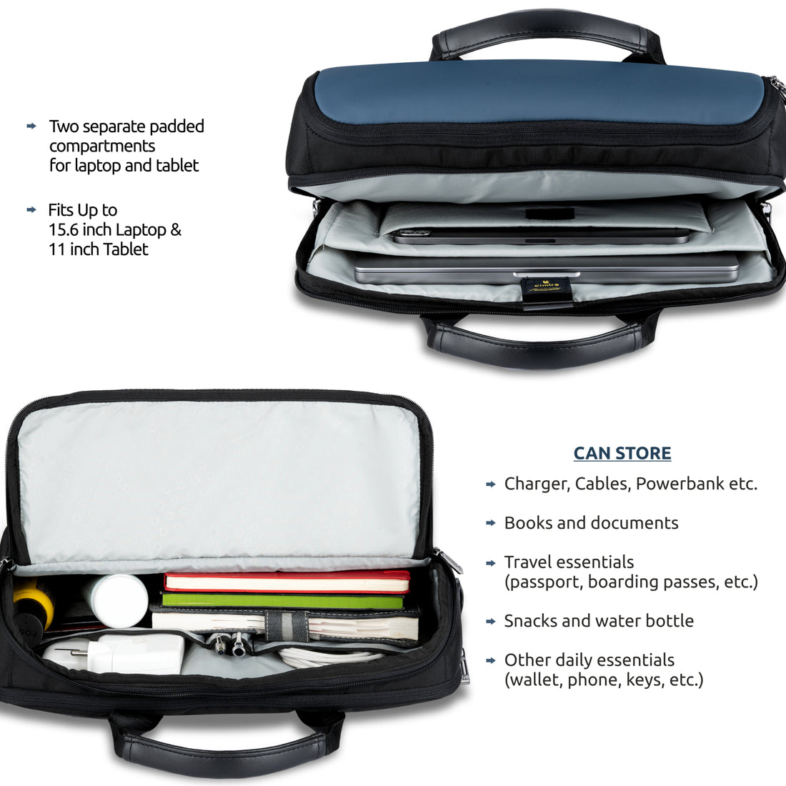 Navy Blue Elevate Laptop Messenger Bag
