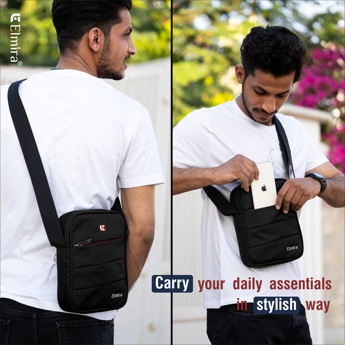 Black Vertex Sling Bag