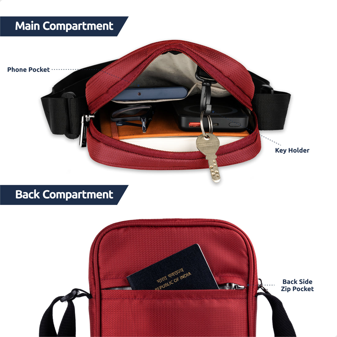 Maroon Vertex Sling Bag