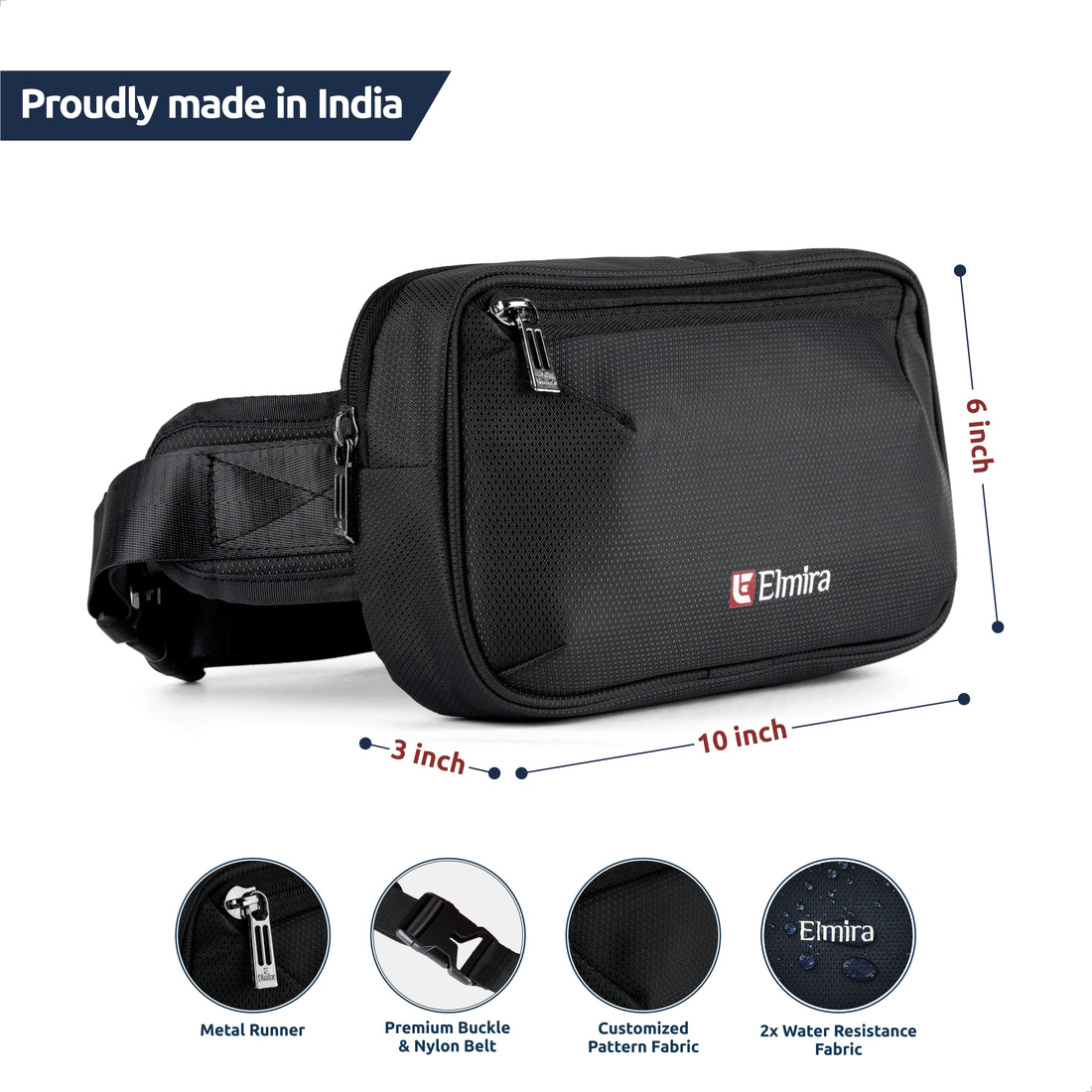 Black Glide Waist Bag