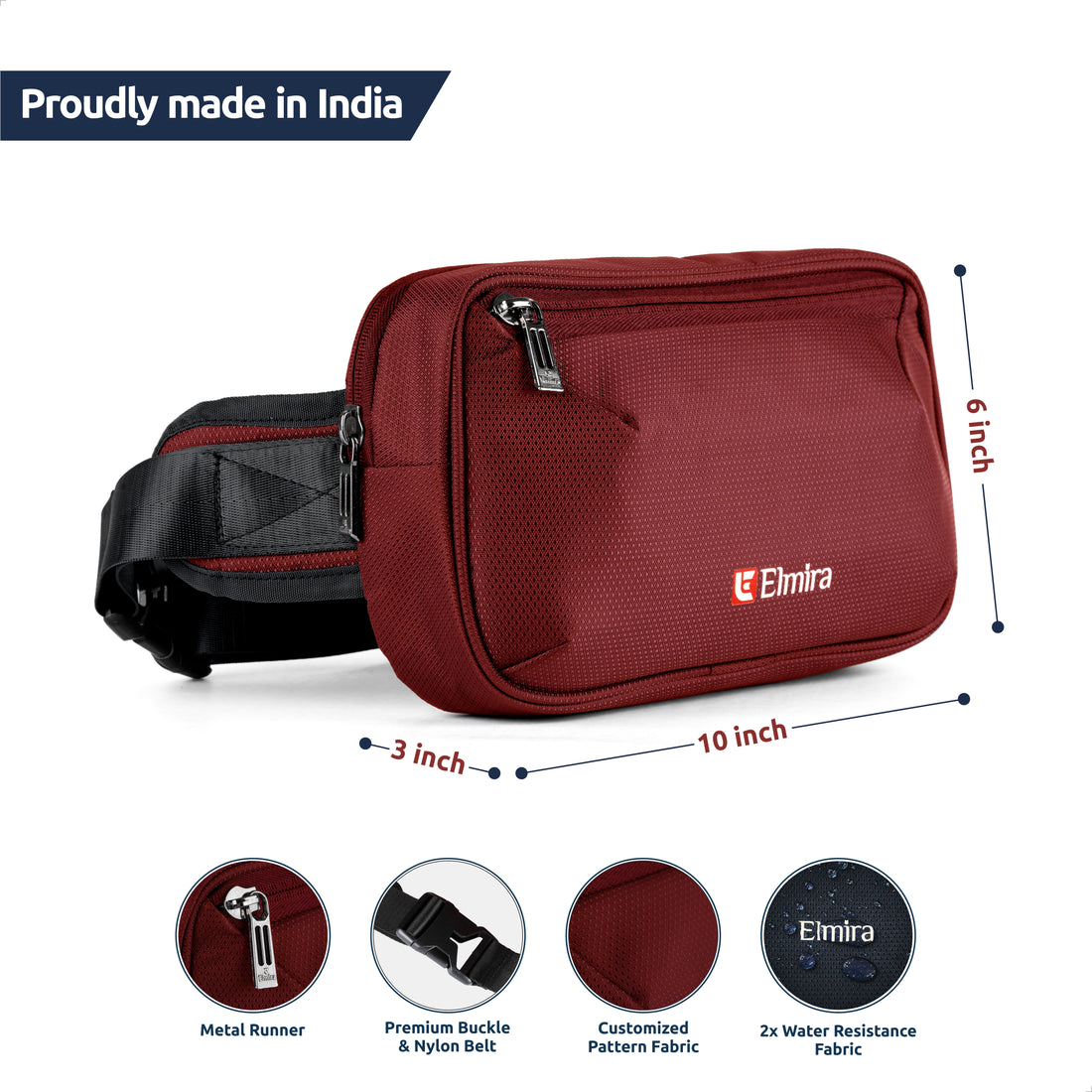 Maroon Glide Waist Bag