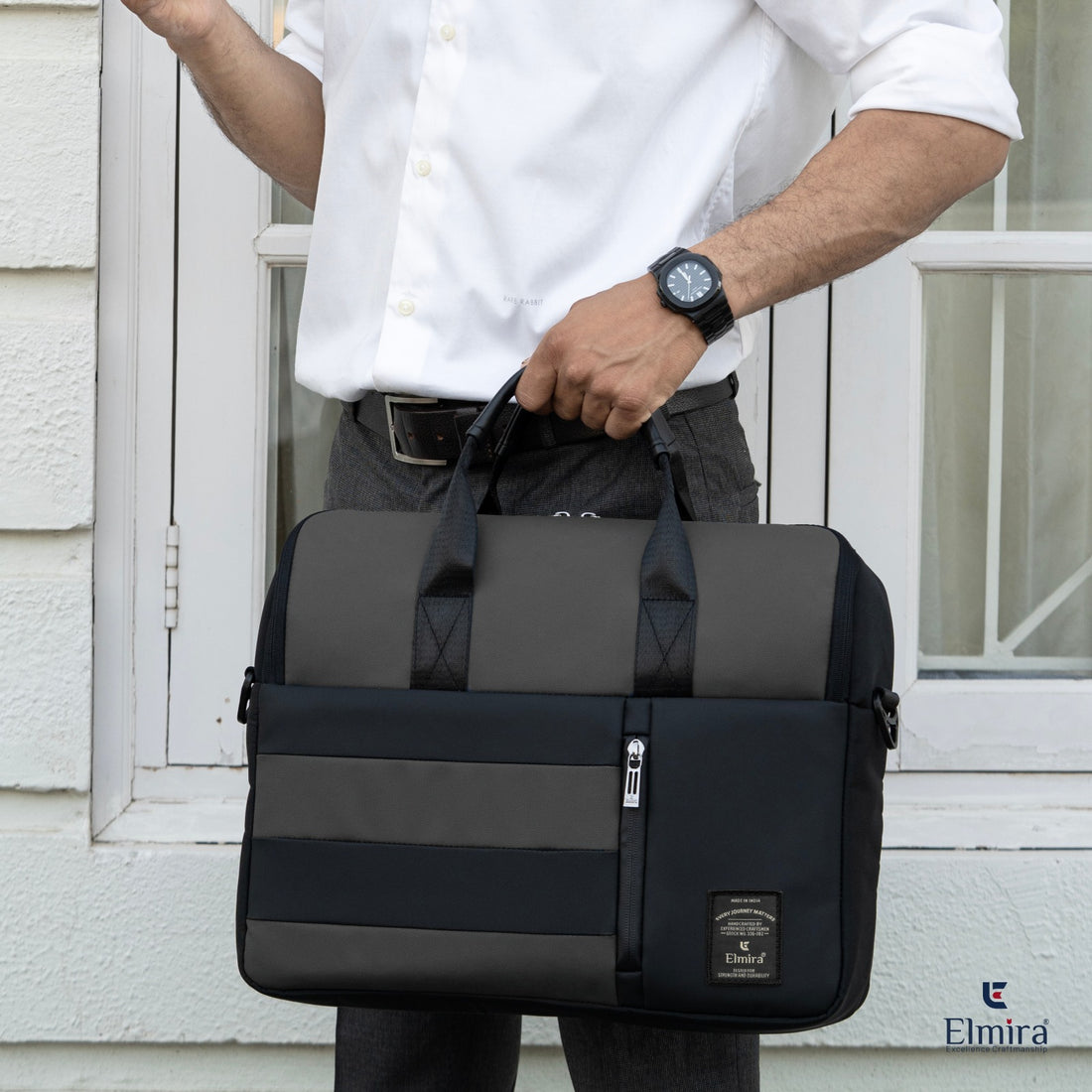 Grey Elevate Laptop Messenger Bag